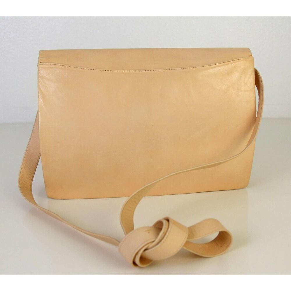 VTG ANDREA PFISTER ITALY CREAM BLUSH GENUINE LEATHER SHOULDER BAG XBODY PURSE - Picture 7 of 12